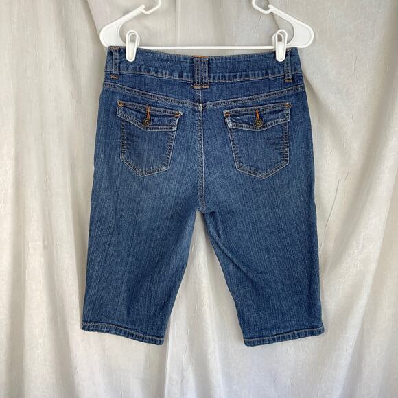 🌞 VTG Y2K St. John’s Bay Denim Bermuda Shorts Blue Jeans Capri Size 8P Petite - Picture 9 of 16